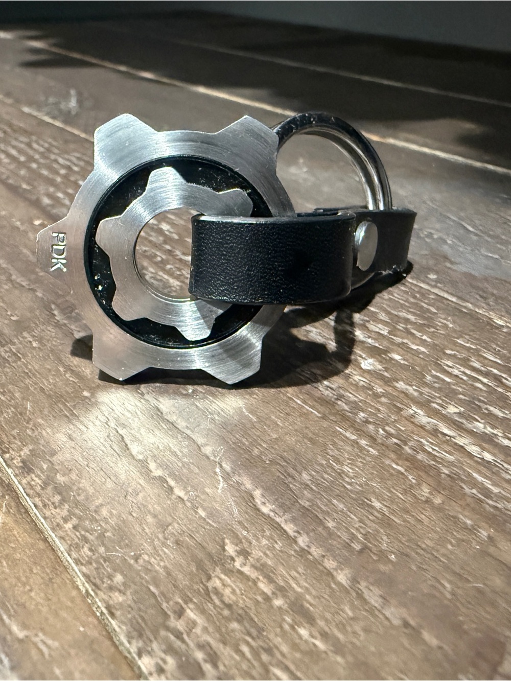 Porsche - PDK -Silver & Black Gear Keychain with Leather Strap